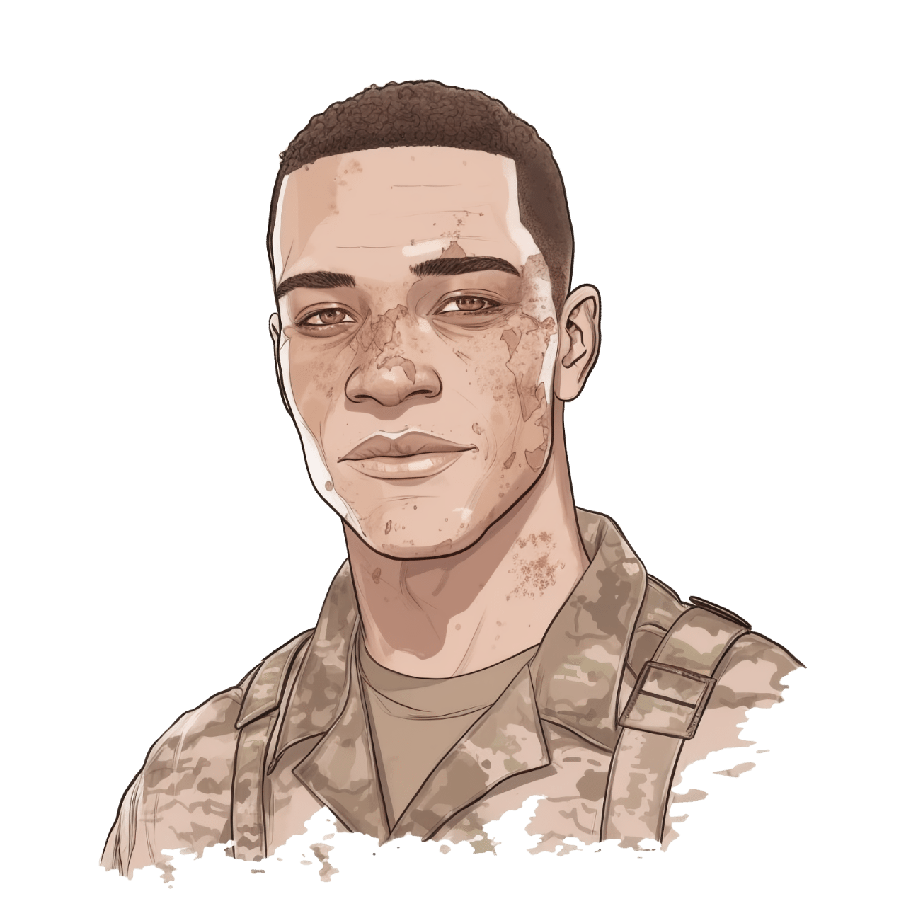 Military serviceman with vitiligo
