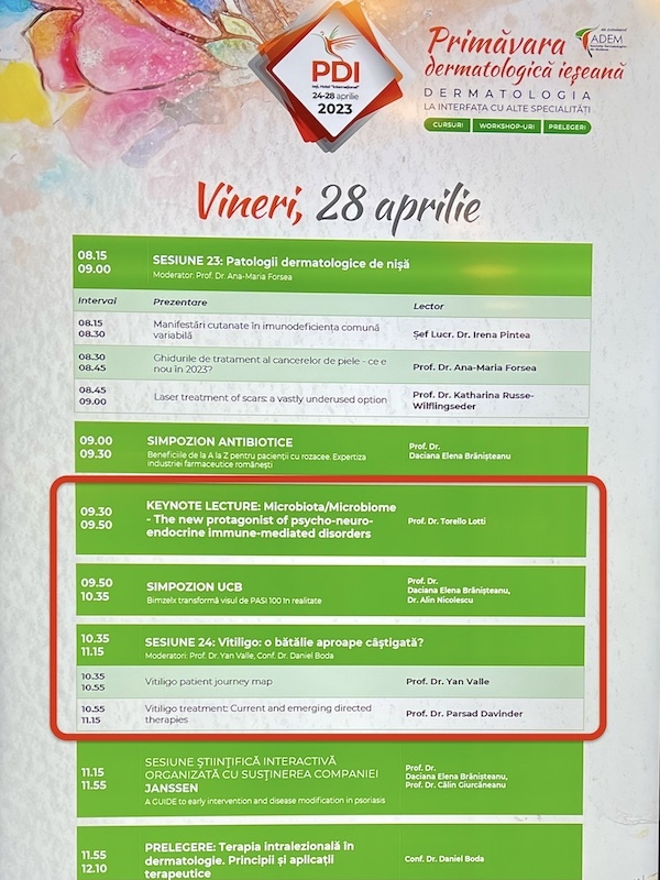 Iasi Dermatological Spring 2023 - vitiligo - Program