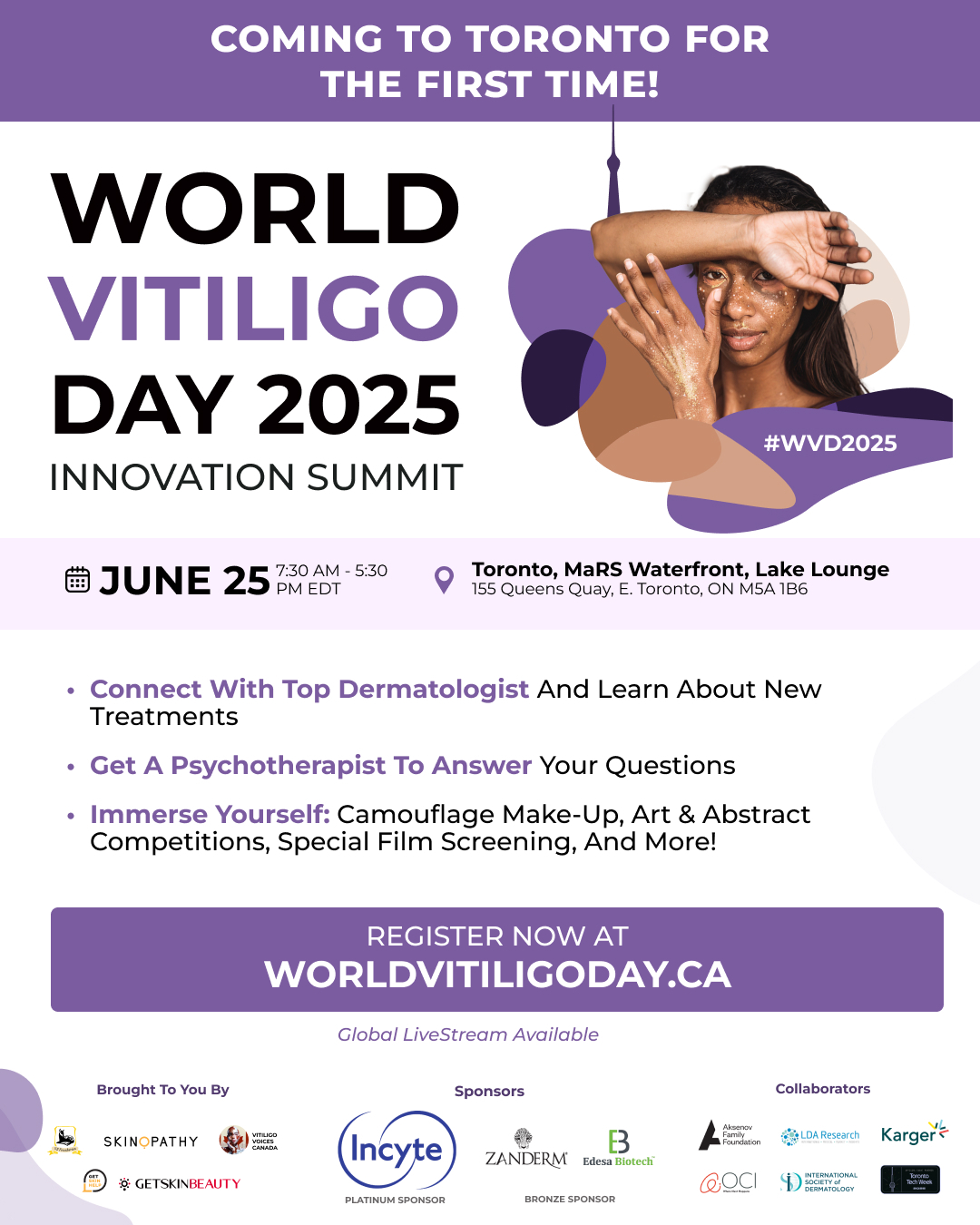 World Vitiligo Day 2025 HQ in Toronto, Canada